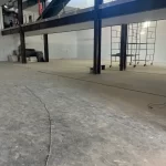 Ginásio com piso de concreto antes da aplicação do poliuretano